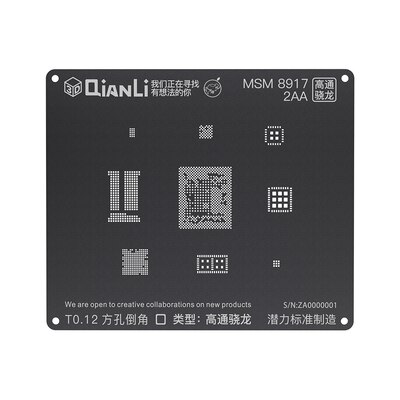 Qianli iBlack 3D EMMC DDR Android BGA Reballing Stencil for Qualcomm EMMC DDR MTK 6582 MSM8916 8917 8939 8953 8940 Kirin 665: MSM8917
