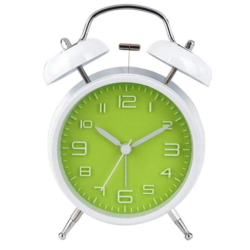 Alarma fuerte para sueño profundo, de 4 pulgadas reloj Retro, alarma de doble campana con retroiluminación para dormitorio y decoración del hogar: plum