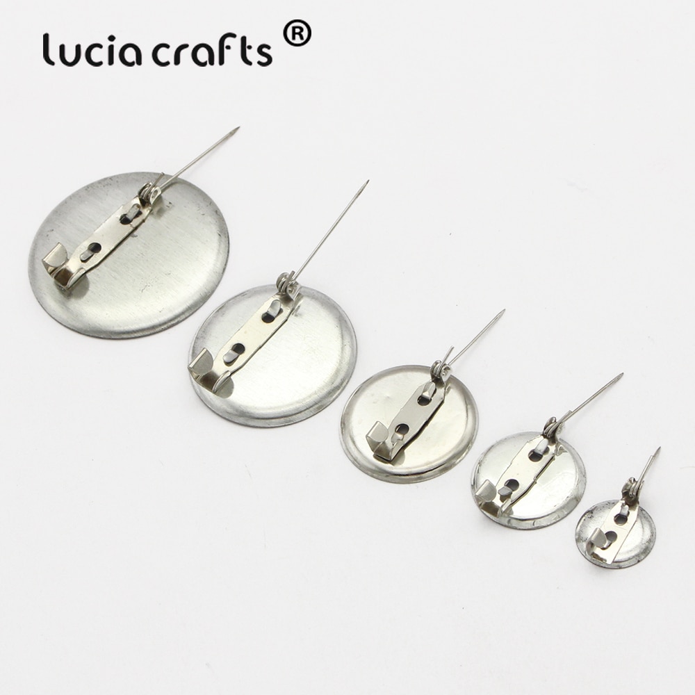 Multi sizes options Garment silver Safety Pin jewelry DIY for brooch and hair brooch round Back Base With Clip G1217