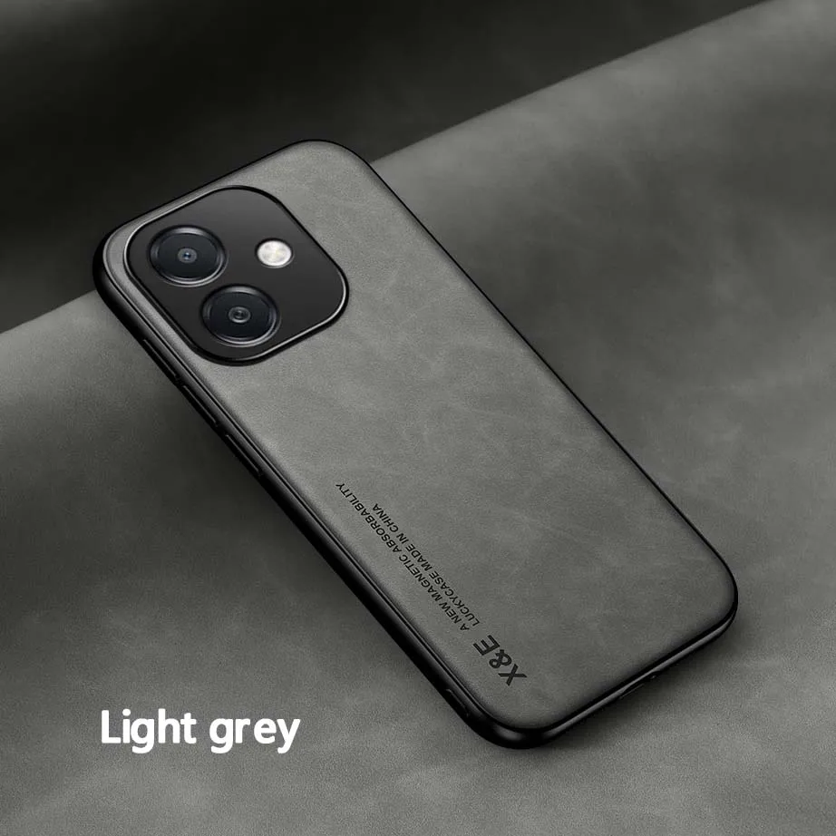 Coque pour OPPO A60 A40 A40M A3X 4G 5G, étui de protection avec support magnétique pour voiture: ABS / GRIS