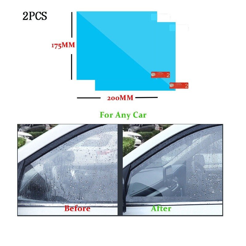 2 Pcs/Set Fog Car Sticker Car Mirror Window Clear Film Car Rearview Mirror Protective Film Waterproof Auto Sticker