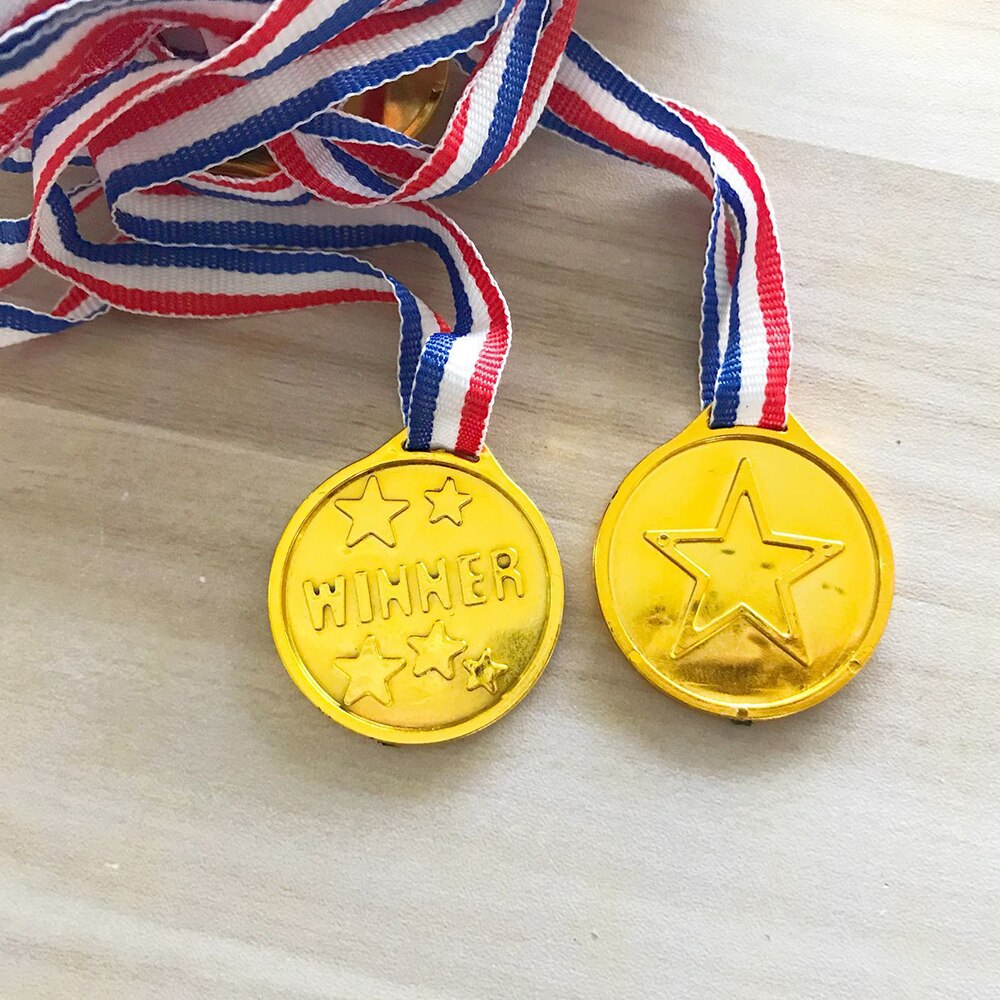 relaxdays gouden medaille - set van 12 stuks - medailles kinderen