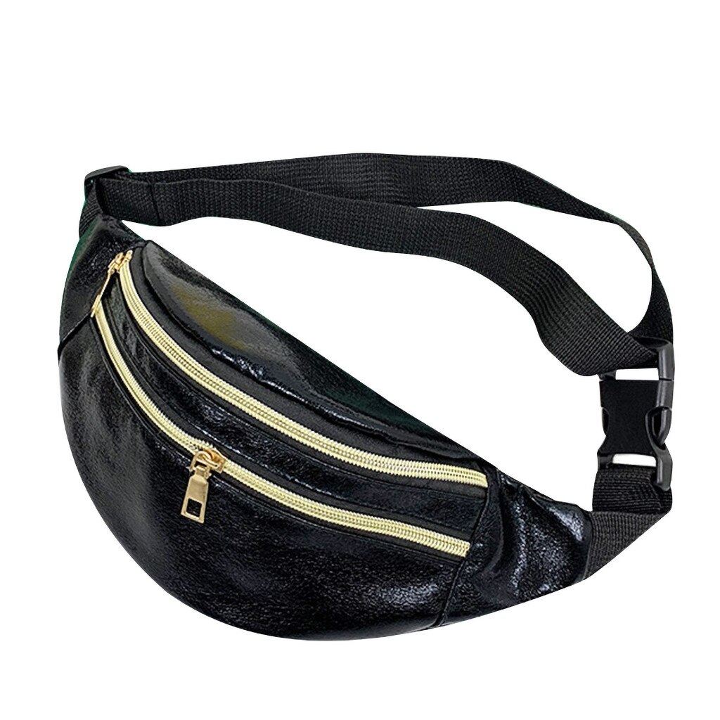 Heuptas Vrouwen Fanny Pack Belt Heuptas Borst Pouch Dubbele Ritsen Reizen Hip Bum Bag Lady kleine Portemonnee D2 J #: Black