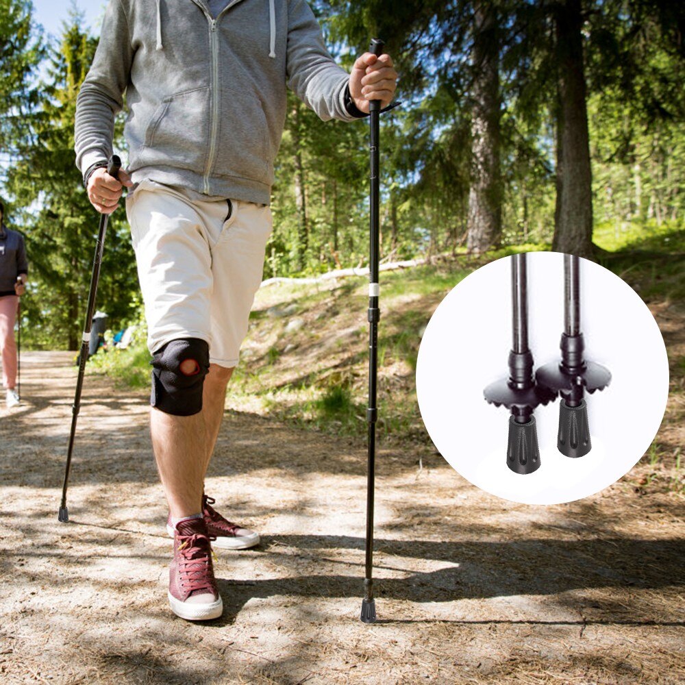 Vandringsstav nordisk gummikäpp klättra byte alpenstock promenadstavar skyddsmössa spets gummikorg snö sport