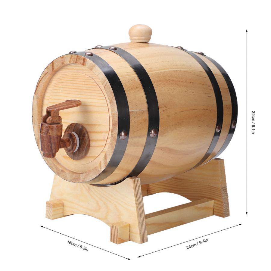 Baril de bière en bois de pin 1,5l | Mini baril de bière en bois de pin, fût de vin, équipement de brassage de bière en bois, Bar d'hôtel, baril de bière décoré