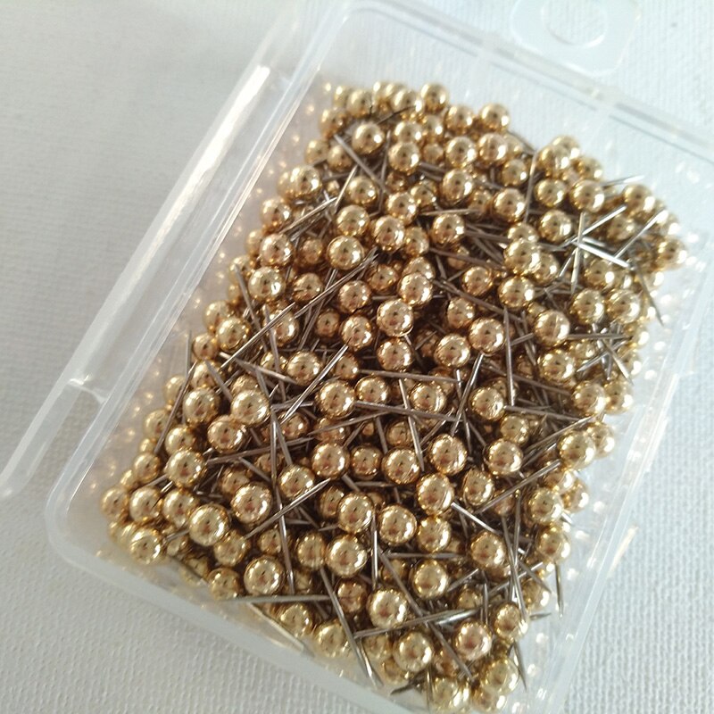 Map Tacks Push Pins, with 1/ 5 Inch Round Plastic Head and Steel Point, 400 PCS (Gold)