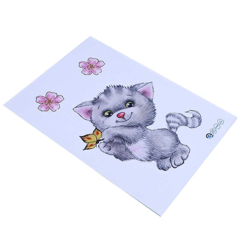Simulatie Kat Wc Stickers Verwijderbare Muurstickers Waterdichte Zelfklevende Badkamer Stickers Leuke Cartoon Kitten Stickers: ZYPA-980D-N