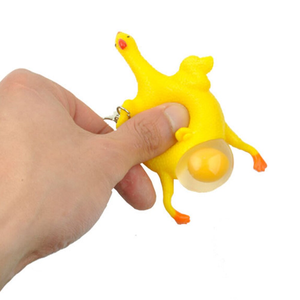 antistress Funny Tricky Chicken Toy Ventilation Hen Egg Keychain Stress Relieving