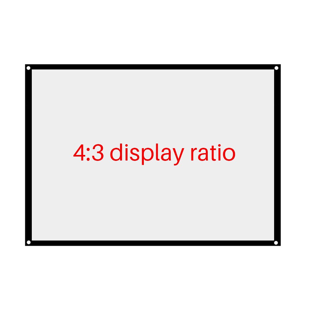 4:3 projektionsskærmsklud 60 72 84 tommer reflekterende stofklud hjemmekontor 3d hd projektorskærm