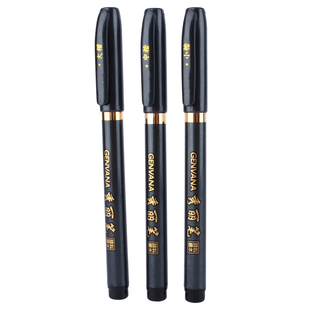 3 uds caligrafía japonesa y China Shodo lápiz de tinta para pinceles escritura dibujo artesanal SG caligrafía pluma suave negro pluma de belleza