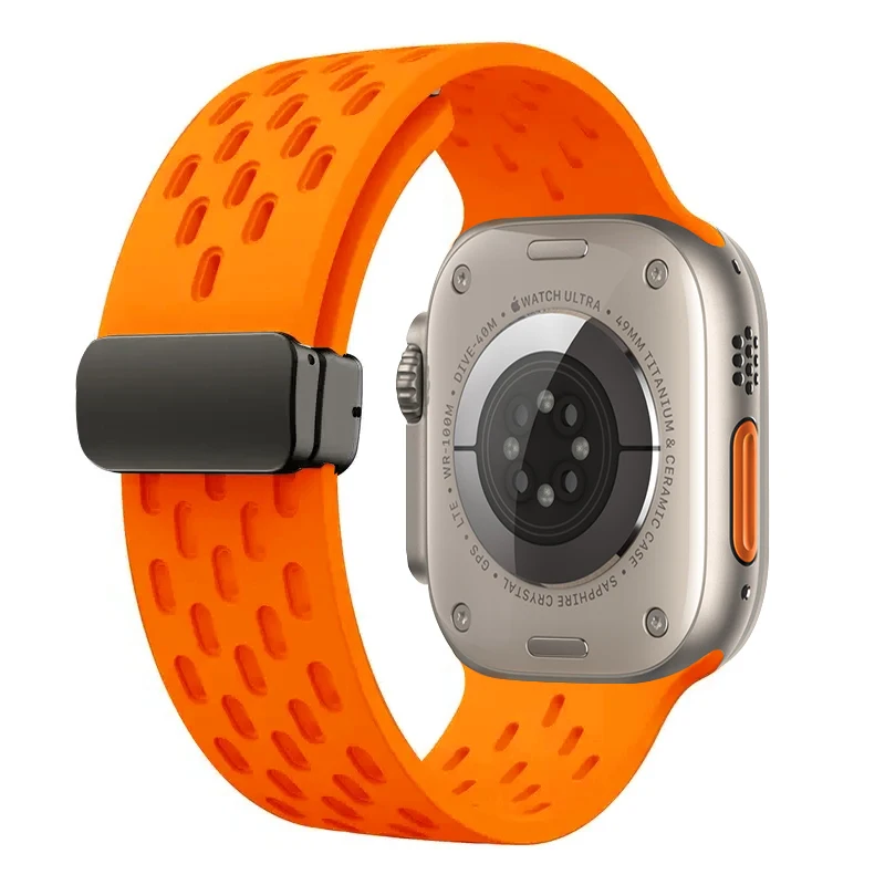 Magneettinen ranneke apple watch ultra 2 :lle , 49mm 44mm 45mm 40mm 41mm 42 38 45 mm silikoniranneke iwatch-sarja 9 7 8 se 6 5 3