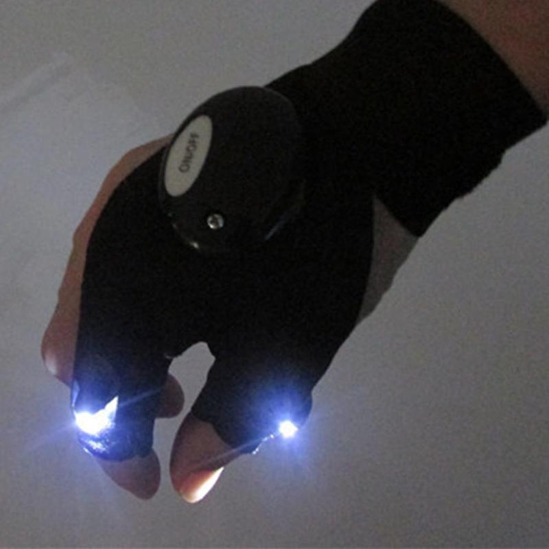 1 stücke LED draussen Taschenlampe Beleuchtung Angeln Handschuhe Handschuhe Beleuchtung Verstellbaren Riemen Finger Angeln Laufen Handgelenk Handschuhe Ha L1Q5
