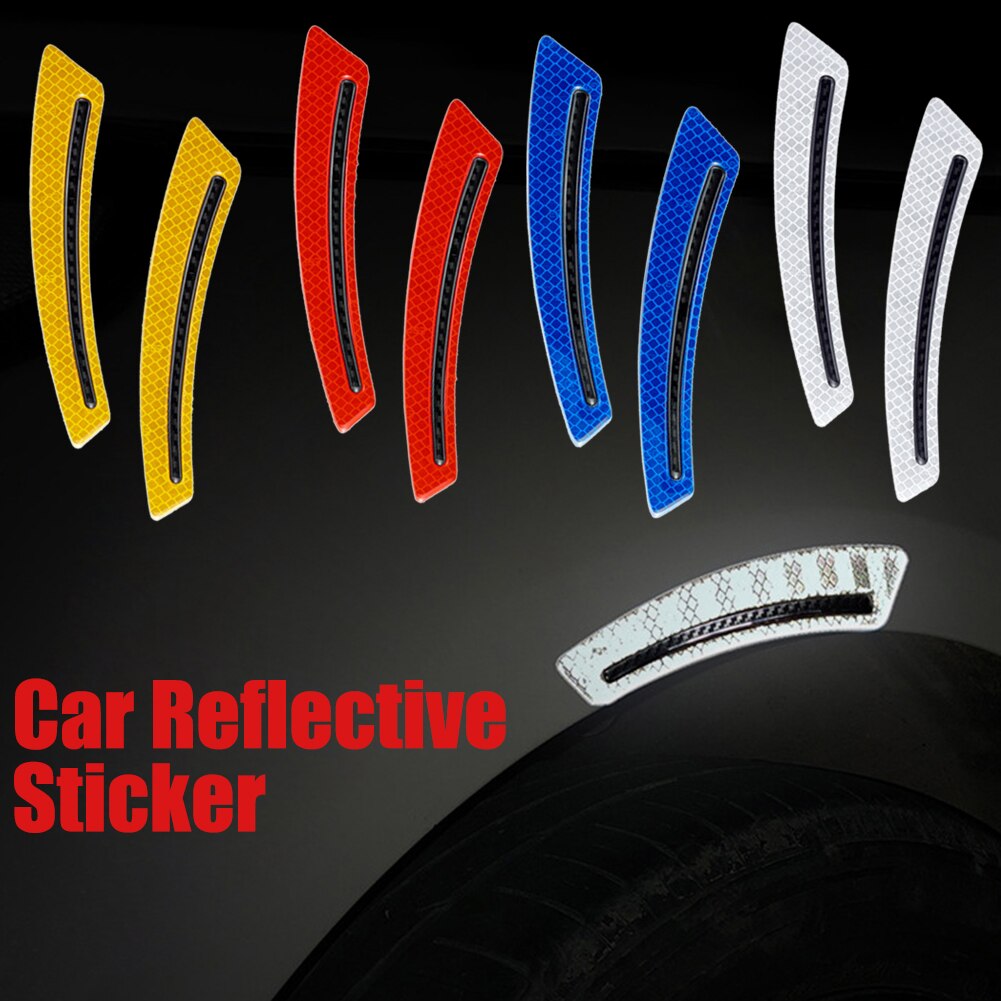 2 Stks/set Auto Waarschuwing Sticker Mark Auto Veiligheid Reflecterende Stickers Tape Nigth Veiligheid Reflecterende Strips Exterieur Accessoires Tape