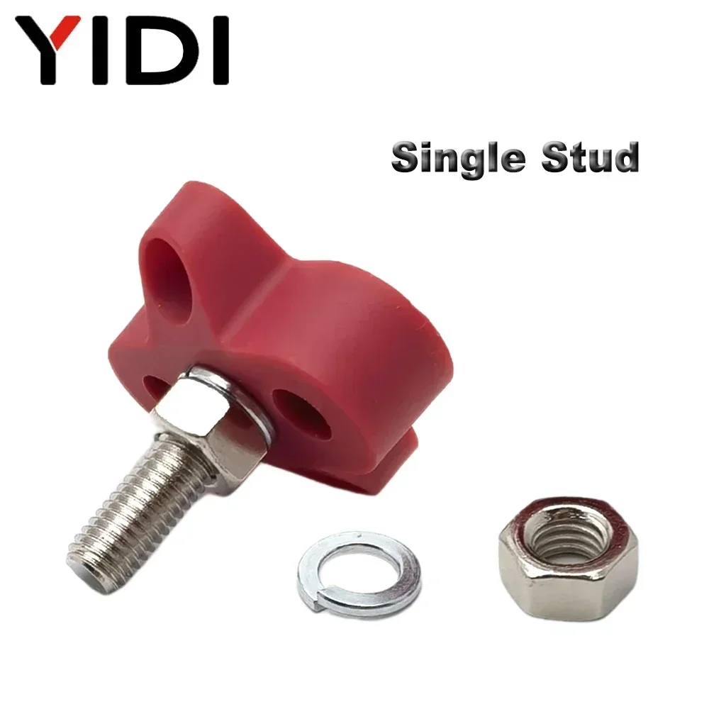 M6 M8 M10 Junction Terminal Block Stud Bus Bar Heavy Duty Batterij Stroomverdeling DC 48V Busbar Rood/zwart Automotive RV Boot