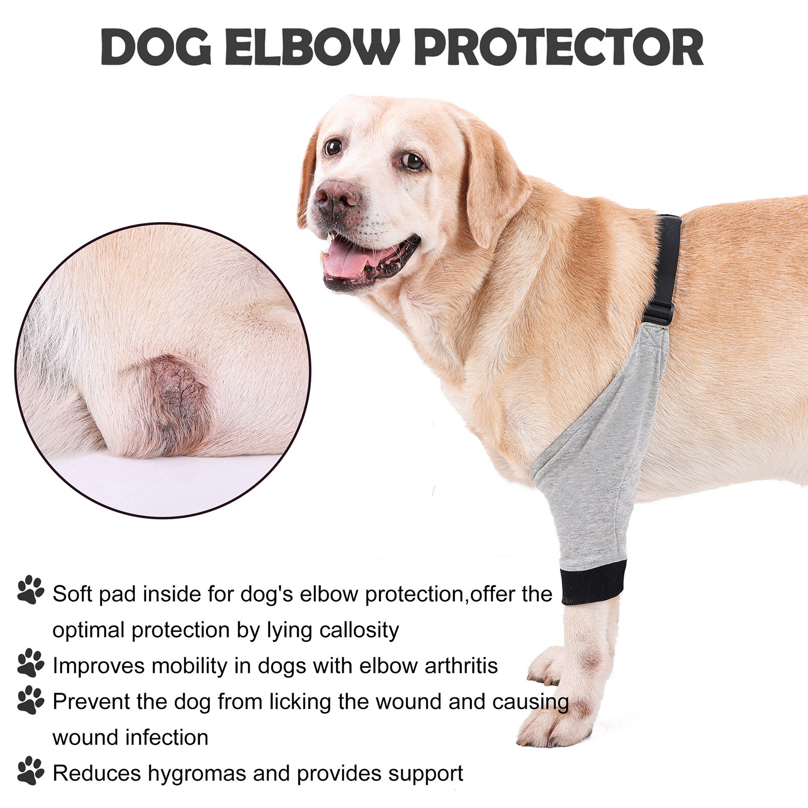 Hond Elleboog Protector Front Been Mouwen Zachte Ademend Pijnbestrijding Schouder Ondersteuning Elleboog Mouwen Pads Voor Canine Verstelbare Brace