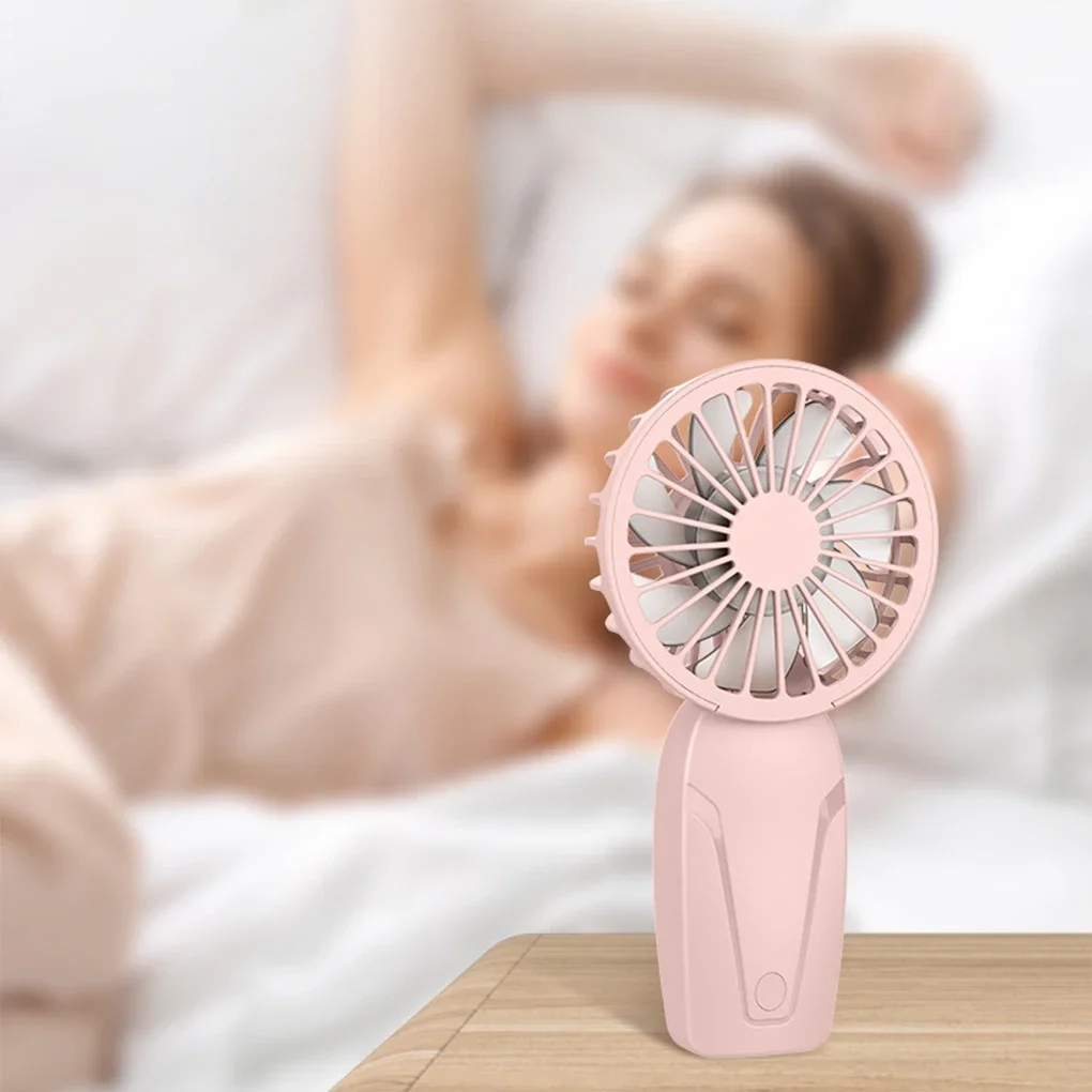 Sommer-Handheld-Kleinventilator aus ABS, leicht, niedliches Aussehen, wiederaufladbarer USB-Ventilator für unterwegs, kühlender tragbarer Mini-Taschenventilator