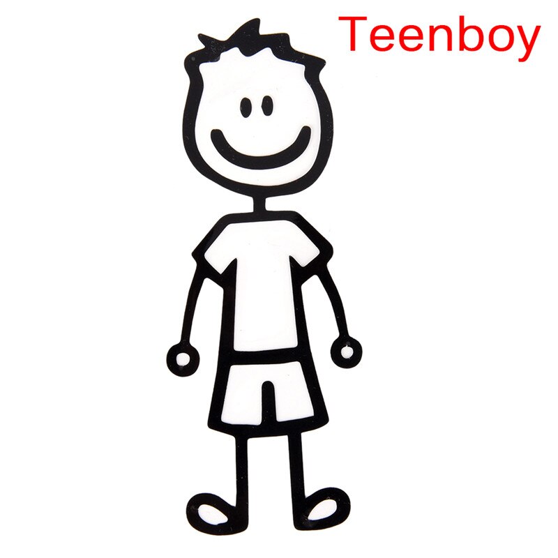 Waterproof Auto Sticker Custom Family Member Viny Decal Car Stick Figure DIY Adhesive Window Car Stickers: teen boy