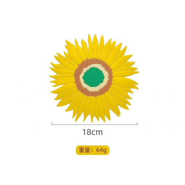 Cute Giraffe Mug,Ceramic Coffee Cup with Lid and Stainless Steel Spoon,17 Oz Large Capacity Breakfast Cup: flower mat