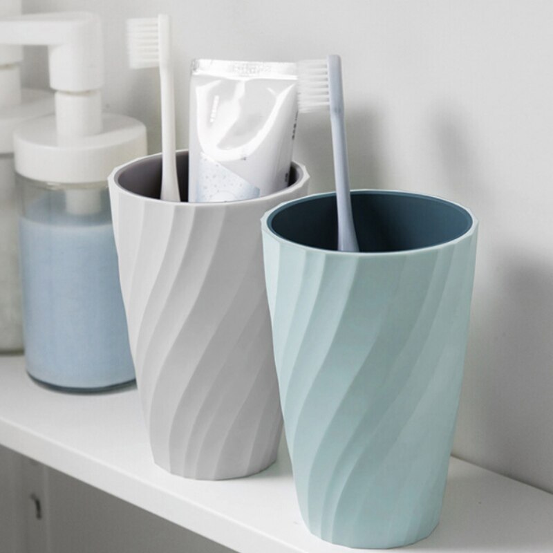 Bathroom Tumblers Cup Household Plastic Cup Thread Double Layer Mug For Bathroom Cups