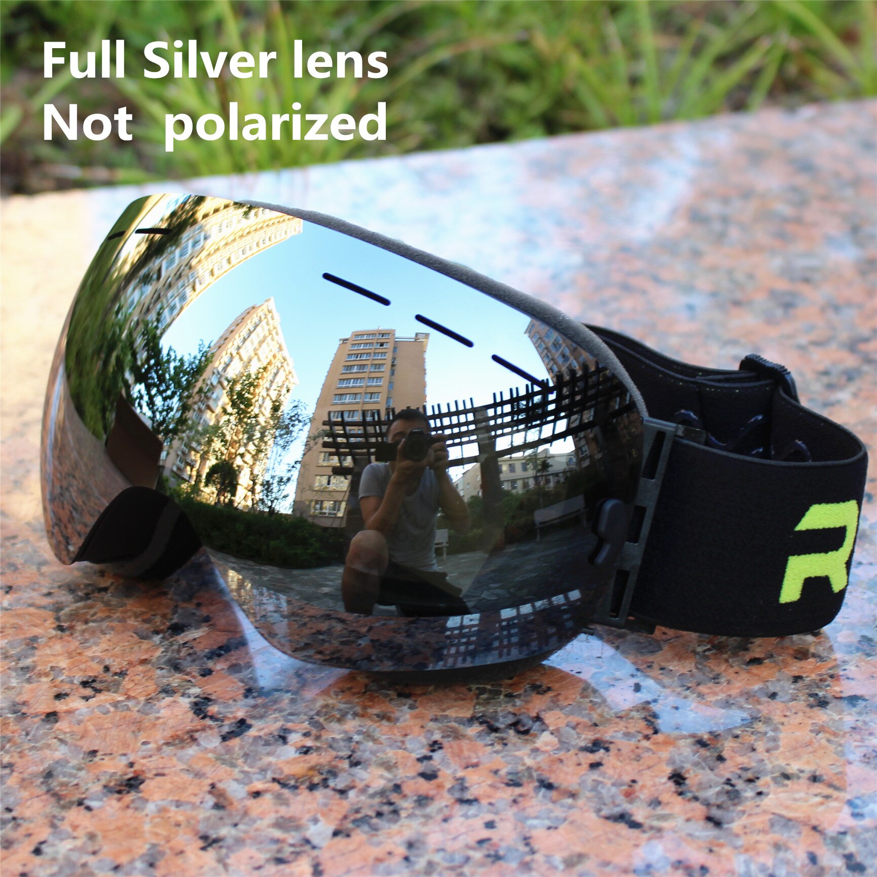 Rbworld merk grote skibril dubbele lens  uv400 anti-condens volwassen snowboard skibril dames heren gepolariseerde sneeuwbril: 3a