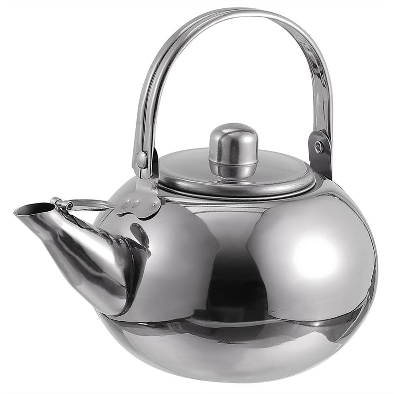 Stainless Steel Tea Kettle Practical Teapot Teakettle with Filter Screen: 16cm 1.5L silvery