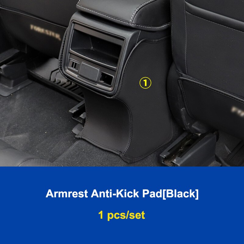 QHCP-alfombrilla de microfibra de cuero para asiento de coche, antipatadas, reposabrazos, almohadilla antipatadas para niños, poste B, pilar para Subaru Forester 19-22, estilo de coche: Armrest Black B