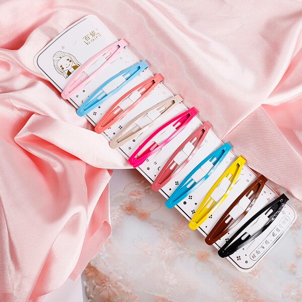 Bebis flickor liten hårklo söt godisfärg blomma hår käkklämma bb tjejers hårnål barn håraccessoarer: A  (10 st)