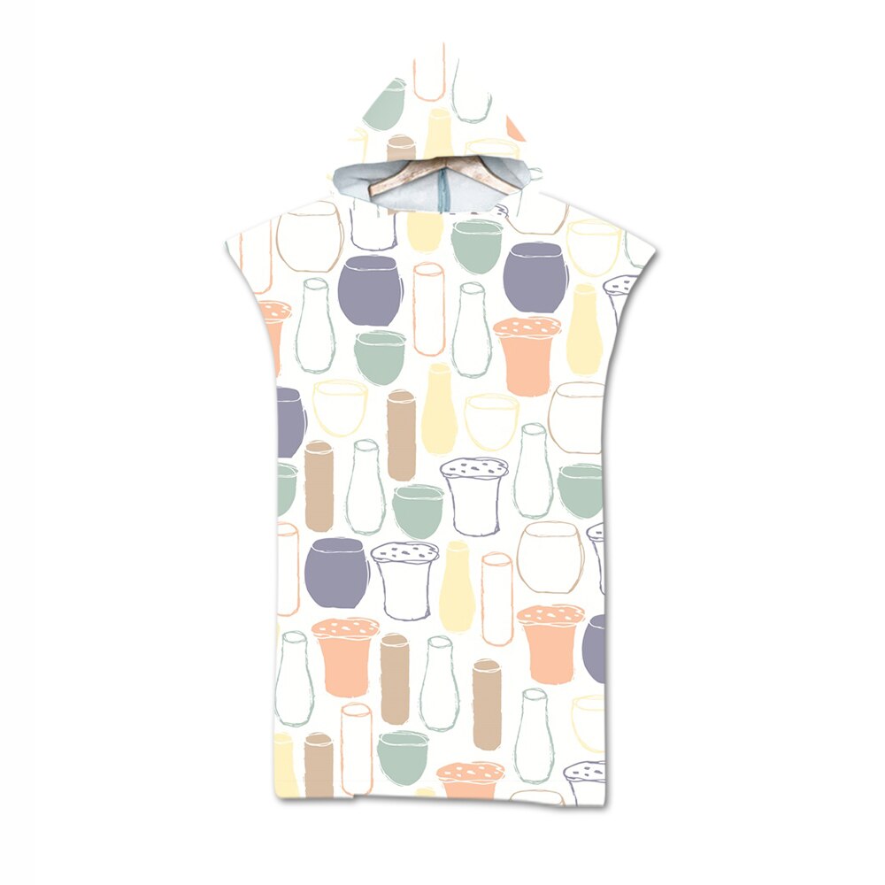 Mode Strand Zonnebrandcrème Winddicht Dressing Robes Hooded Mantel Strandlaken Zwemmen Prints Kan Dragen Poncho Badhanddoeken 110x75cm: 19