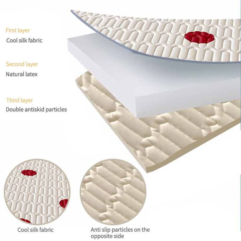 Ins Cute Latex Mattress Cover Set Girly Heart Air Conditioning Soft Mat Foldable Machine Washable Bed Mat Cool Bed Cover
