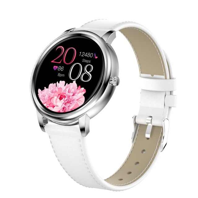 Smart Uhr Frauen LW07 Smartwatch Rose Gold Fitness Armband Voller Touch IP67 Wasserdicht für Damen Mädchen H8 Pro MK20 ZL13: White MK20