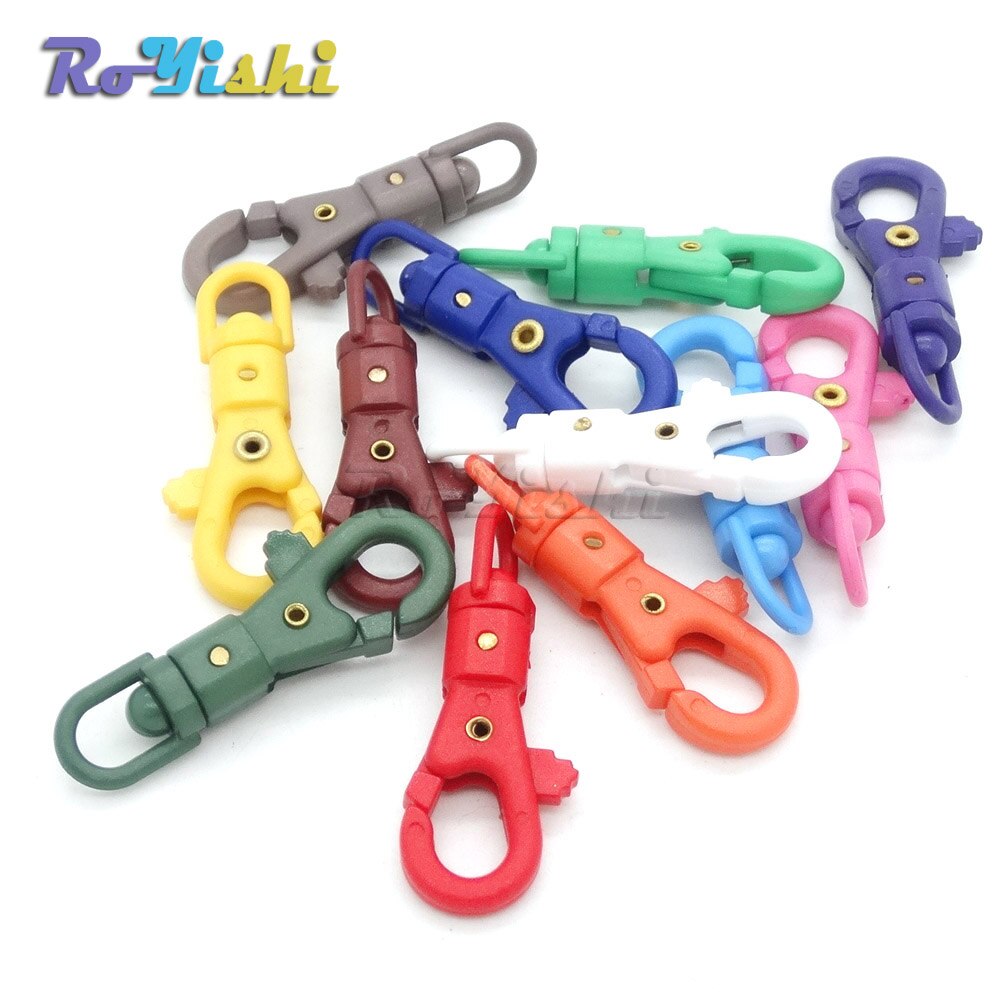 Crochet en plastique coloré pivotant de 1/4 ''pour tissage, boucles lanière, sangle de sac à dos, 12 pièces/paquet