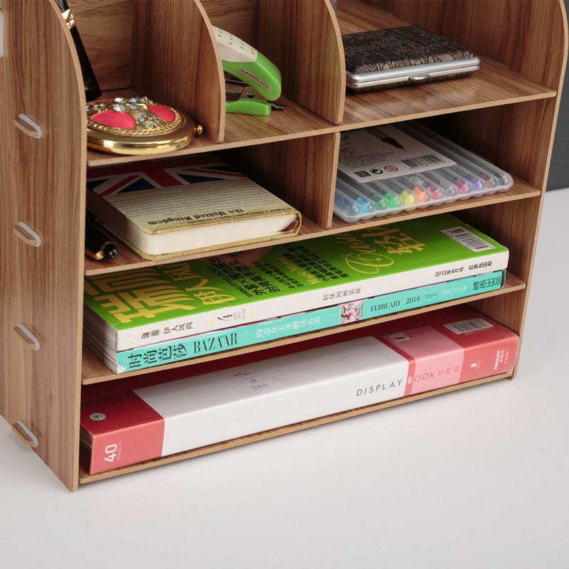 Hout bestand frame DIY portfolio bestand rek hout desktop ontvangen multi-layer bestand lade document trays Briefpapier houder
