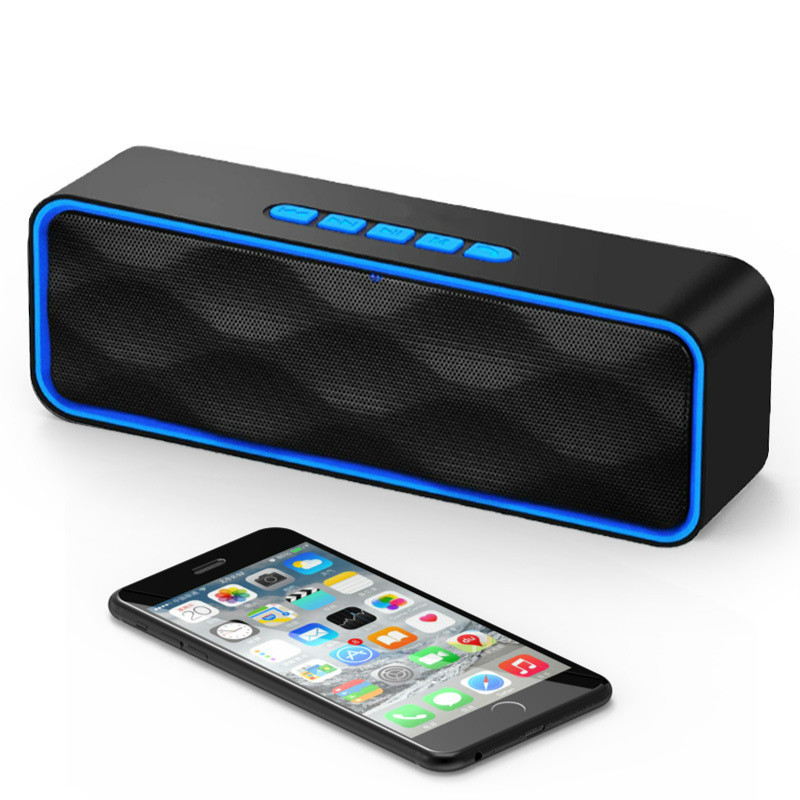 Bluetooth 4.2 Wireless Speaker Outdoor Portable Stereo Speaker HD Audio Built-in Dual Drive Speaker Hands-free Call TF Card Slot