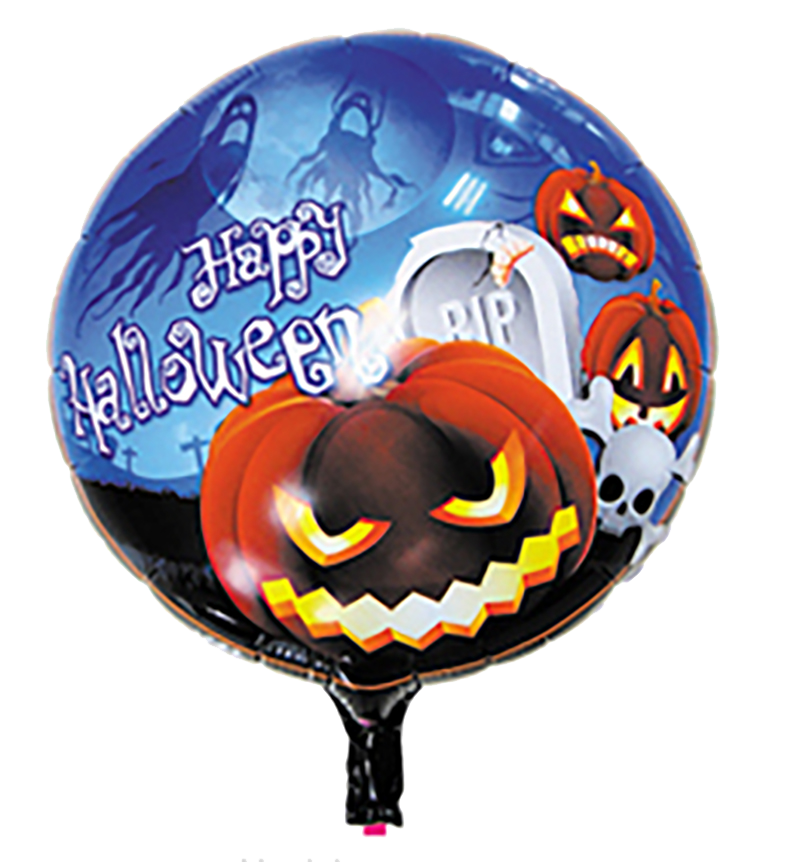 5 Pcs Halloween Pompoen Schedel Ronde Ballon, Halloween Verjaardag Thema Partij Decoratie Folie Ballon, Helium Vliegende Ballon: 5pcs balloon001