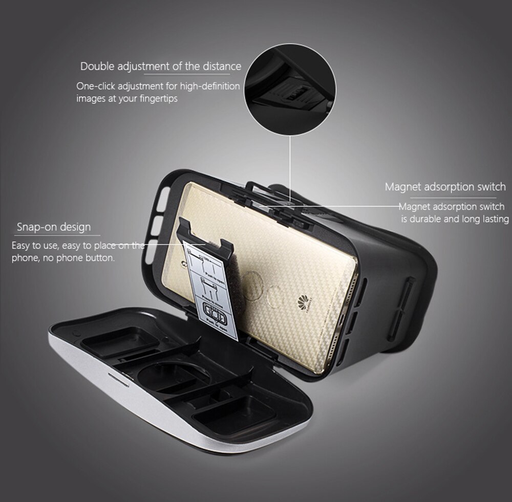 VR PARK 3D VR Glasses Wide-Angle Full Screen Virtual Reality For Smartphone Android IOS Goggles Len With Bluetooth control