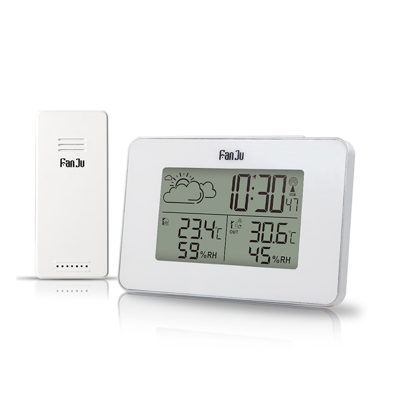 Alarm ur digitalt ur trådløs sensor temperatur luftfugtighed prognose snooze bord ure vejrstation
