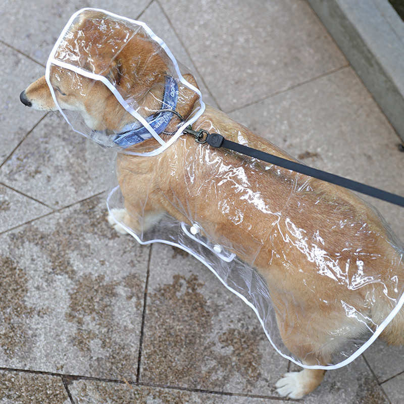 HEYPET PVC Dog Raincoat Transparent Jacket Jumpsuits Outdoor Waterproof Pet Rain Coat for Small Medium Dogs Clothing