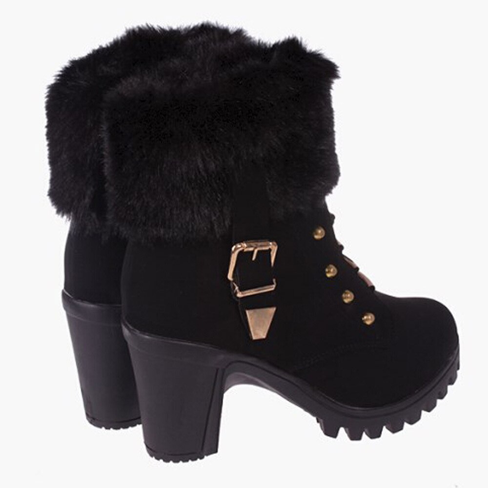 Bottines à plumes pour femmes, chaussures de bureau à talons carrés de 35 à 41m, , grande taille
