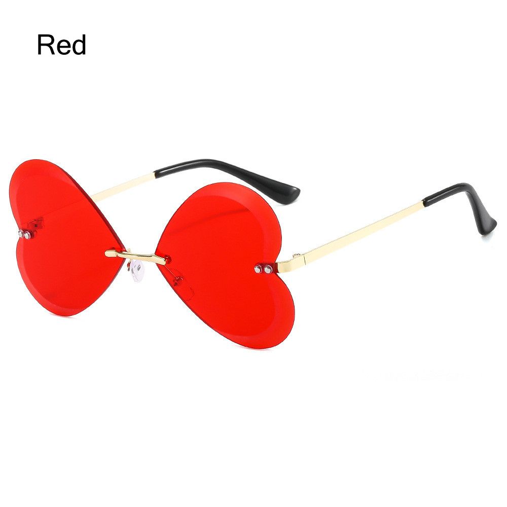2022 nuove donne cuore occhiali da sole Vintage telaio in metallo occhiali da sole polarizzati alla moda a forma di cuore occhiali UV400 Eyewear per esterni: Red