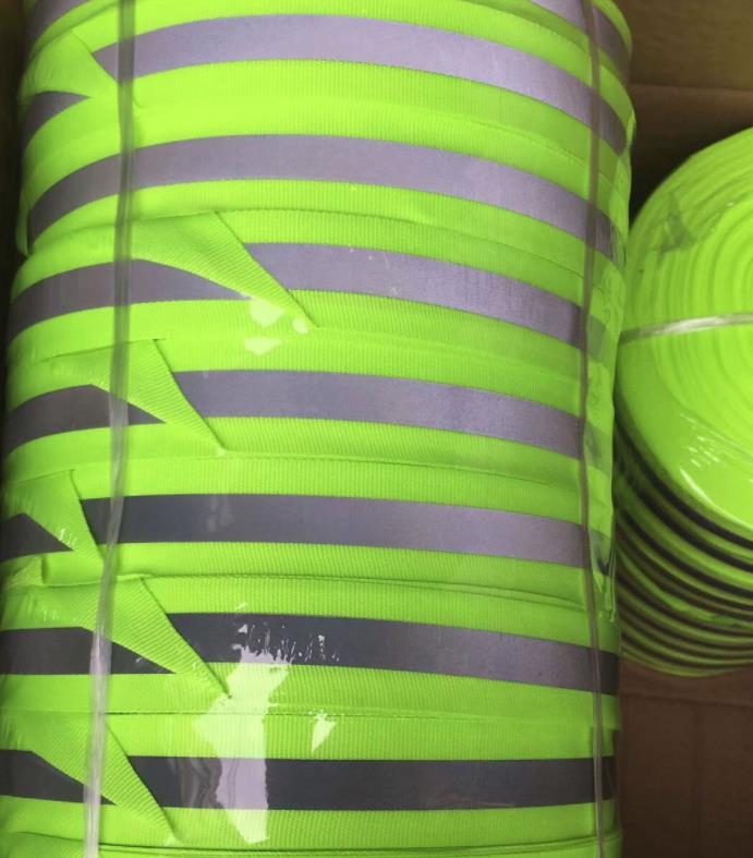 10 m/partij 1cm 2cm 3cm 4cm 5cm Groen Oxford reflecterende stof naaien tape, genaaid reflecterende tape voor kleding tassen hoge zichtbaarheid: 5cm Green
