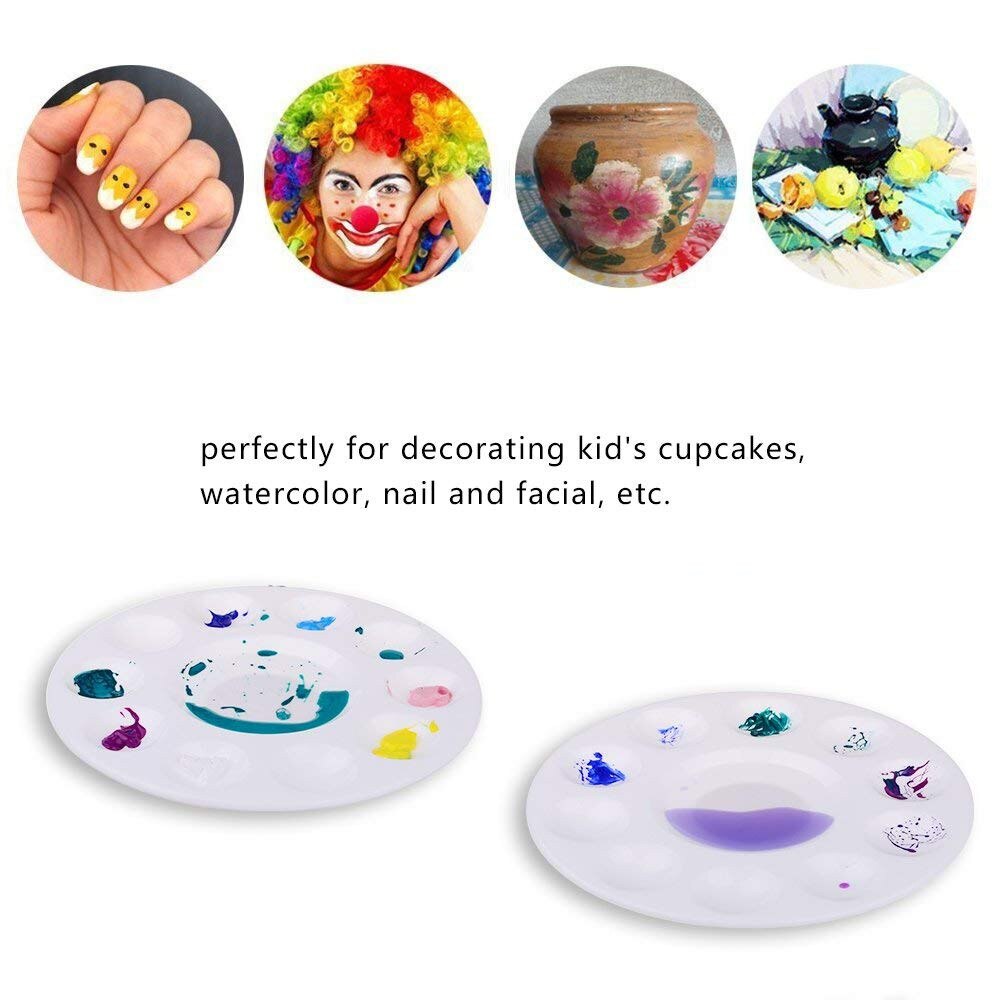 Palettes en plastique pour le bricolage | MINI plateau de peinture blanc de 12 pièces, fourniture de peinture artistique professionnelle, palette de peinture ronde pour outil de peinture