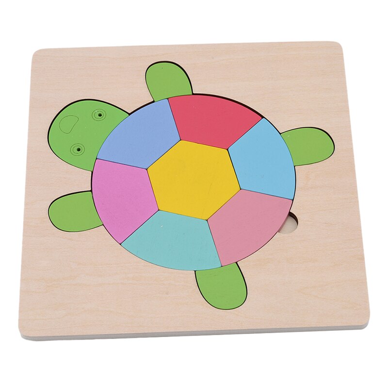 Baby Vroege Onderwijs Houten Speelgoed Kids Cartoon Dieren 3D Puzzel Speelgoed Geheugen Jigsaw Kinderen Speelgoed: tortoise