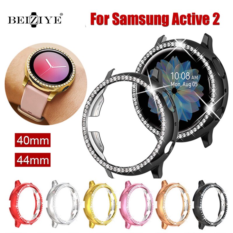 Actieve 2 Case Diamond Pc Cover Case Voor Samsung Galaxy Horloge Actieve 2 44Mm 40Mm Screen Protector Bumper voor Samsung Actieve 2