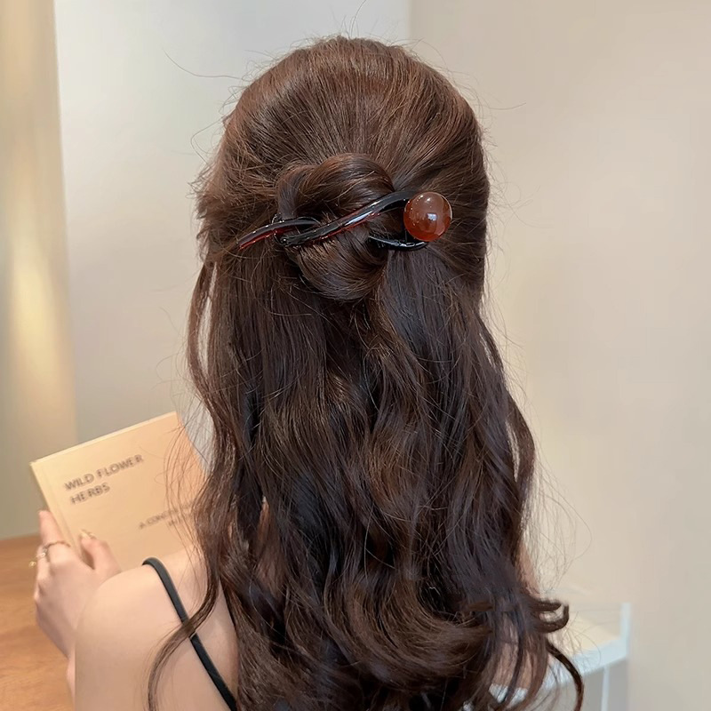 Pinzas para el cabello con forma de cola de caballo Retro para mujer, horquillas con Clip de tiburón y perlas a la , pasadores, accesorios para el cabello