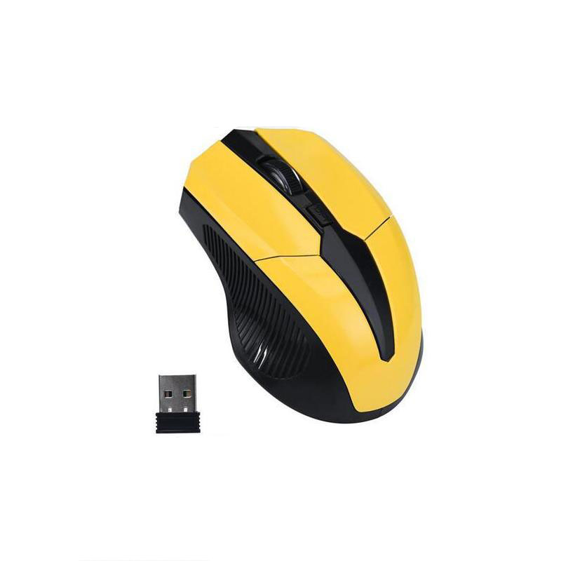 2,4 GHz Wireless Gaming Maus 4 Tasten 1600 DPI Photoelektrische Technologie Ergonomie Büro Maus Optische Positionierung für Laptop: YELLOW