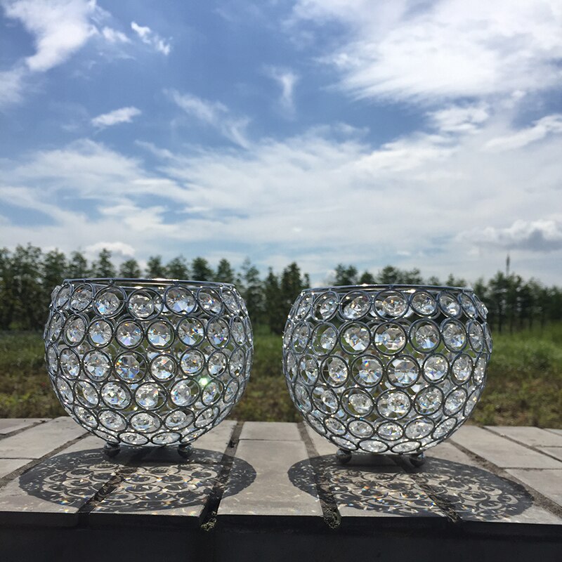 Peandim votive ljushållare silver  k9 kristall ljusstake bröllop bord mittstycken heminredning kontor boll penna kontanier