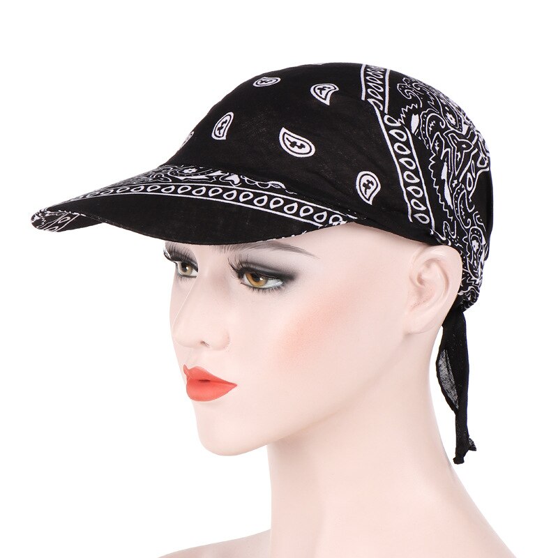 Women Head Scarf Visor Hat with Wide Brim Sunhat Summer Beach Sun Hats Female Casual Printed Cap Women Headscarf Baseball Cap: Color 4