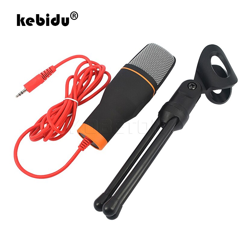 Kebidu-Micrófono de estudio con cable, condensador estéreo, Podcast, soporte para cantar, Karaoke, PC, portátil, SF-666