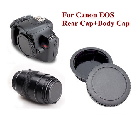 Tapas de cuerpo 2 en 1 + cubierta de tapa de lente trasera para Canon EOS 650D 700D 60D 70D 7D 6D 5D III 100D DSLR
