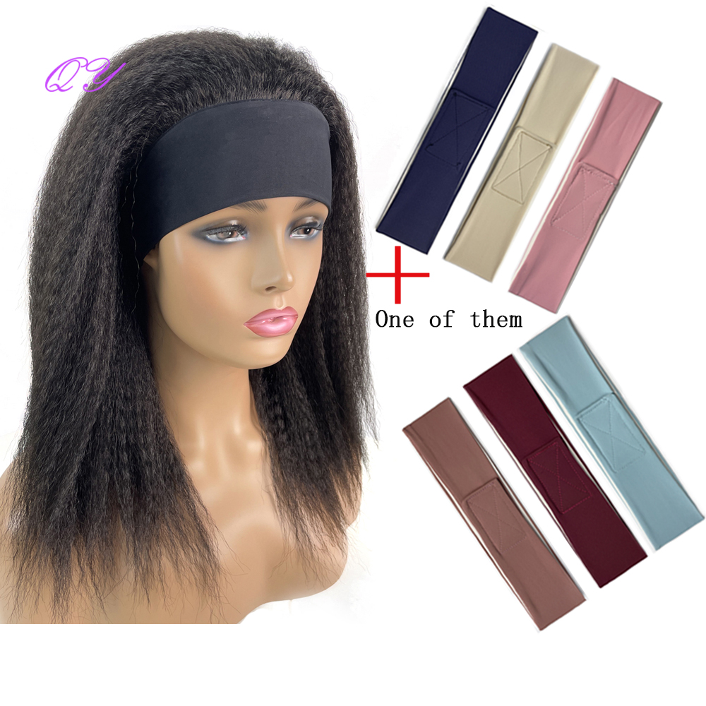 Pelucas de diadema rectas africanas sintéticas, peluca de peinado de longitud media negra Natural para mujer, pelo Afro Yaki rizado para uso diario para mujer: #35